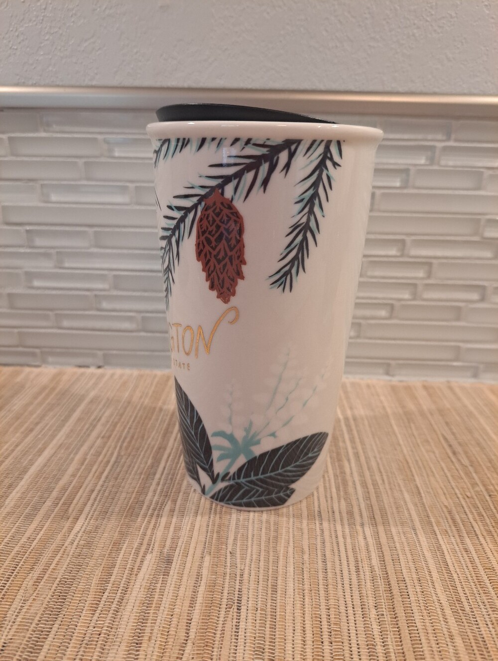 Starbucks Washington Evergreen State Ceramic Travel Tumbler Mug 12 oz - Picture 4 of 7